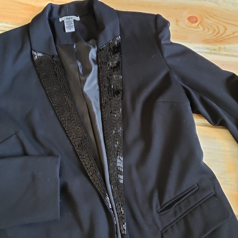 Women's black beaded blazer, size Medium
